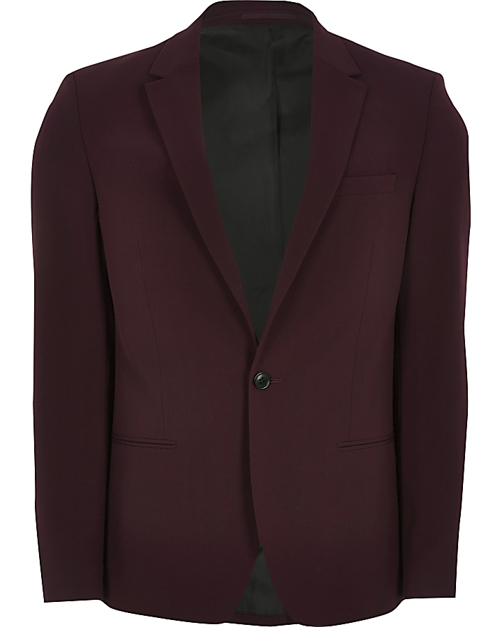 Big and tall dark red suit jacket