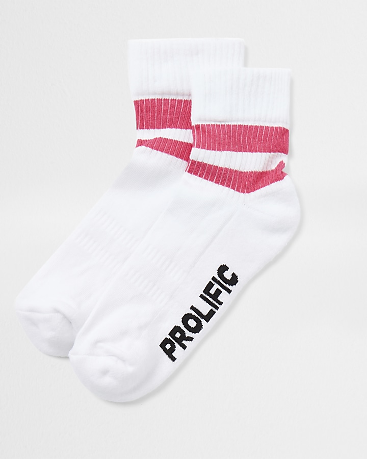 Prolific pink stripe tube socks