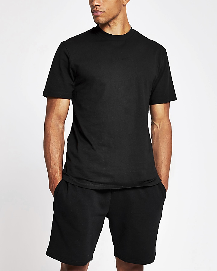 Prolific black back print slim fit t-shirt