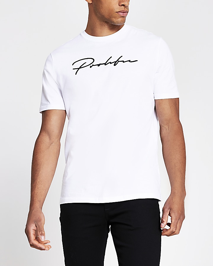 Prolific white short sleeve slim fit T-shirt