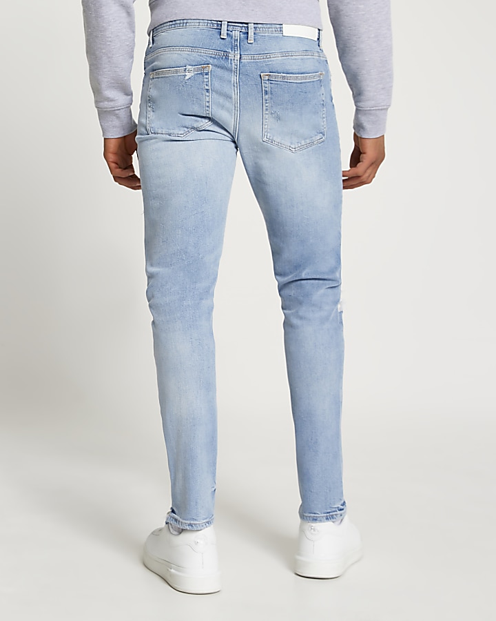 Light blue ripped skinny fit jeans
