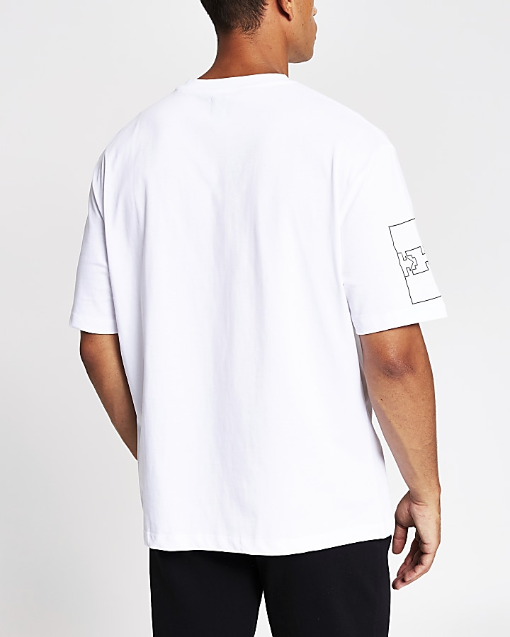 White printed boxy fit T-shirt