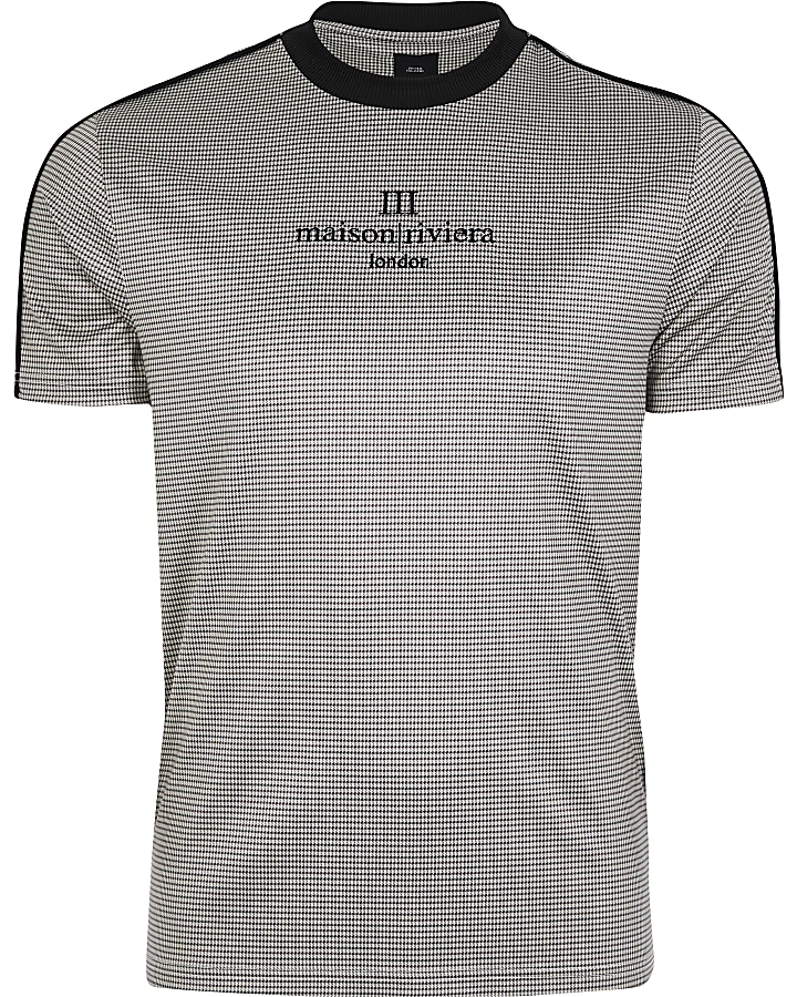 Maison Rivieria stone dogtooth slim T-shirt
