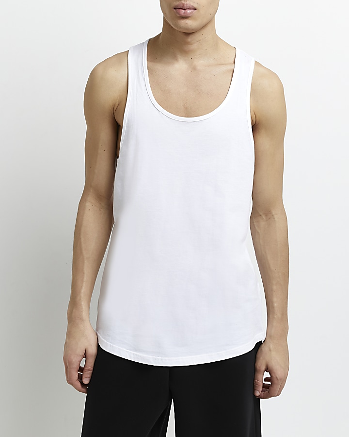 White racer back vest