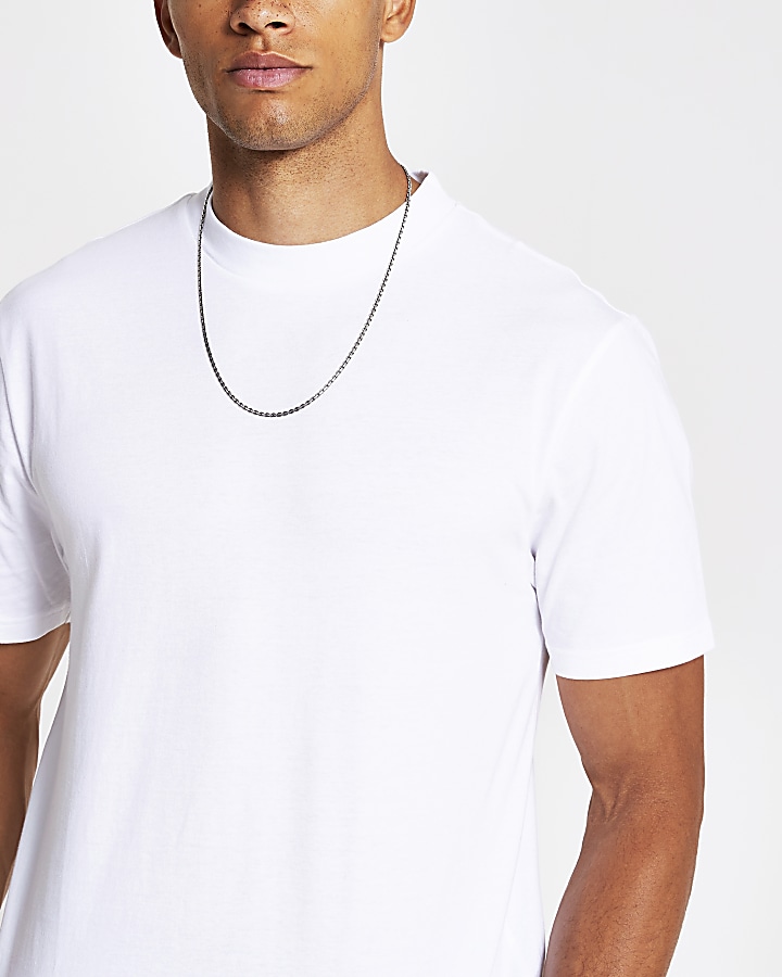 White regular fit crew neck t-shirt