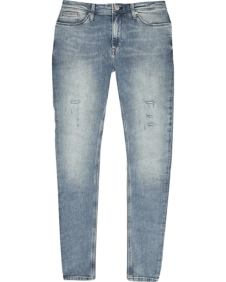 Grey Ollie spray on skinny ripped jeans