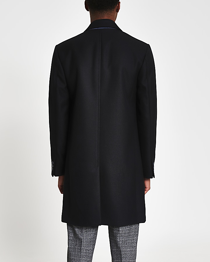 Black twill overcoat