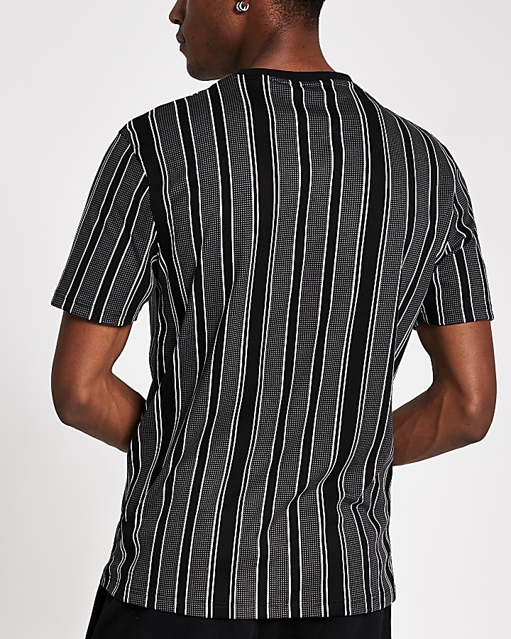 Maison Riviera black stripe slim fit t-shirt