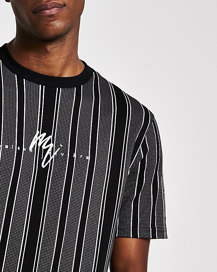 Maison Riviera black stripe slim fit t-shirt