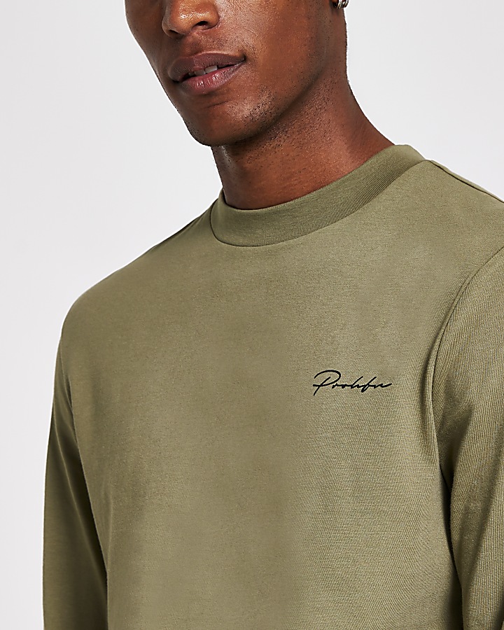 Prolific green long sleeve slim fit t-shirt