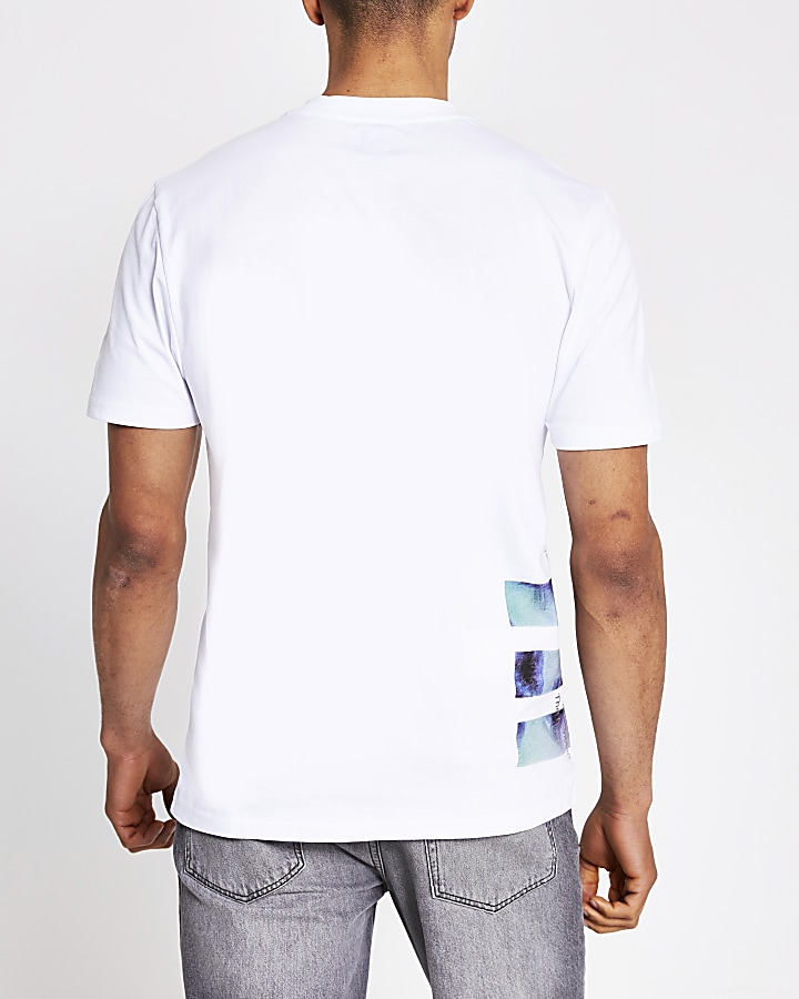 White printed short sleeve slim fit T-shirt