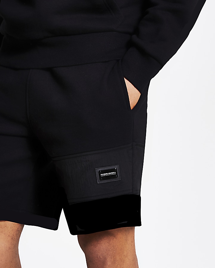 Maison Riviera black slim fit shorts