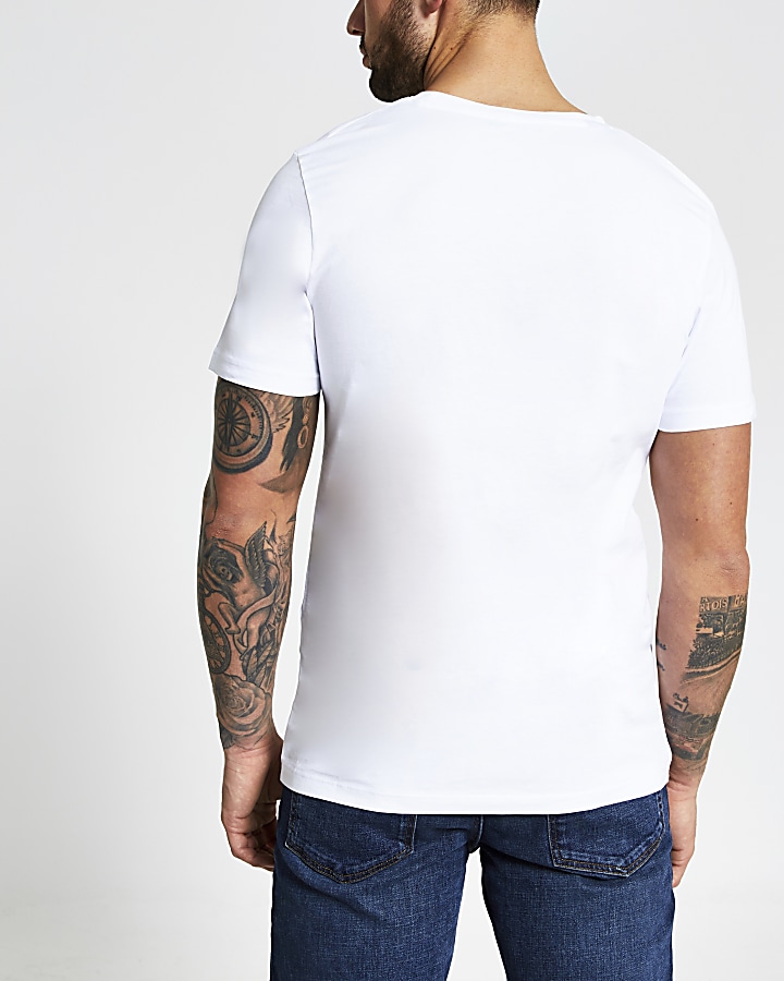 Selected Homme white printed T-shirt