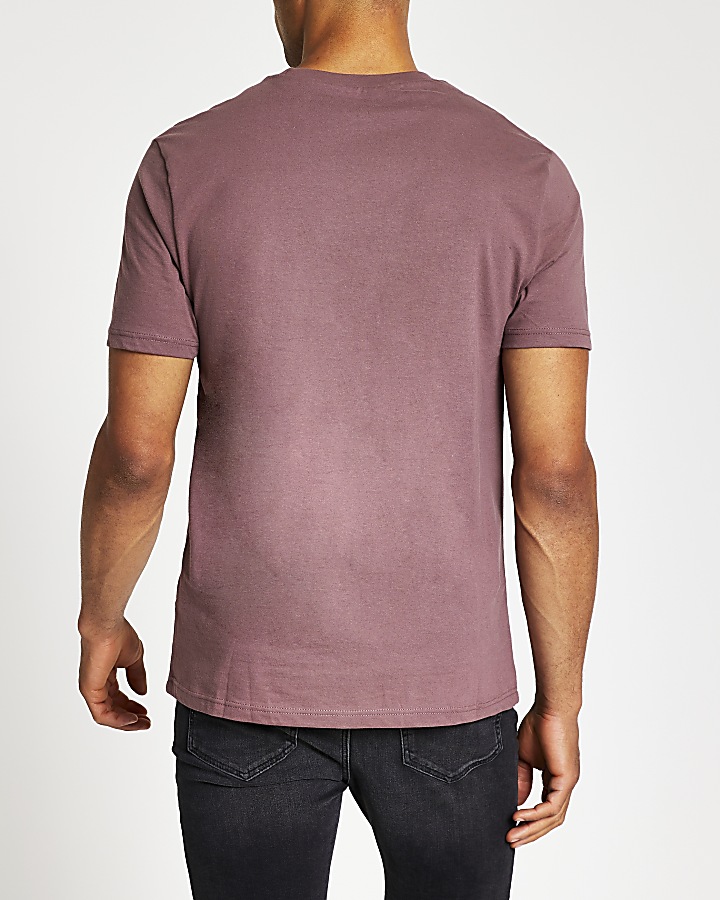 Purple slim fit crew neck t-shirt