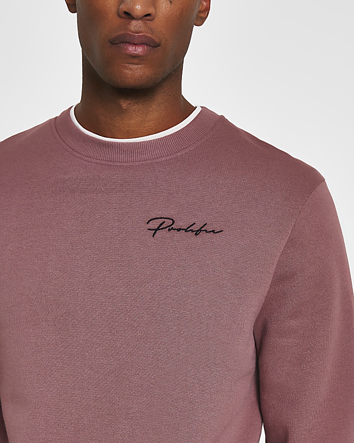Prolific dark pink slim fit sweatshirt