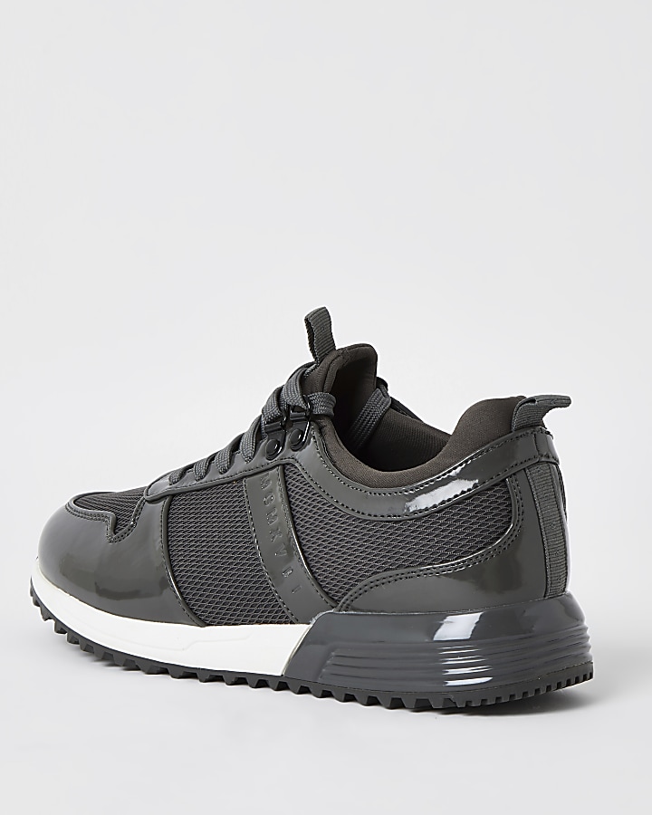 Grey patent MCMX runner trainers