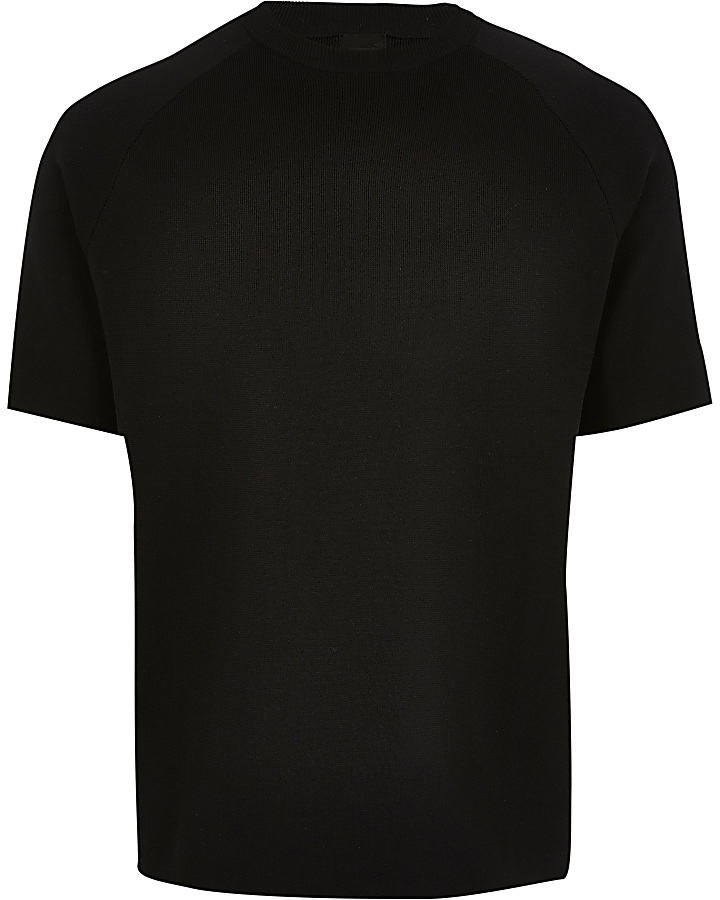 Black oversized knitted t-shirt
