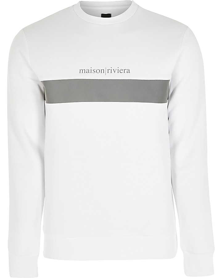 Maison Riviera white block sweatshirt