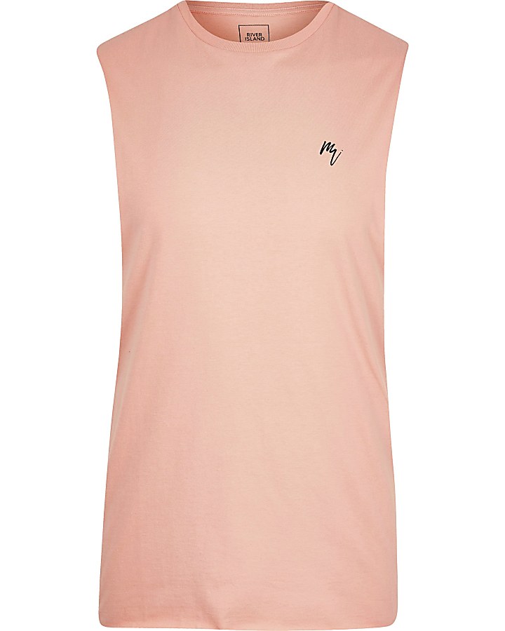 Maison Riviera pink muscle fit tank top