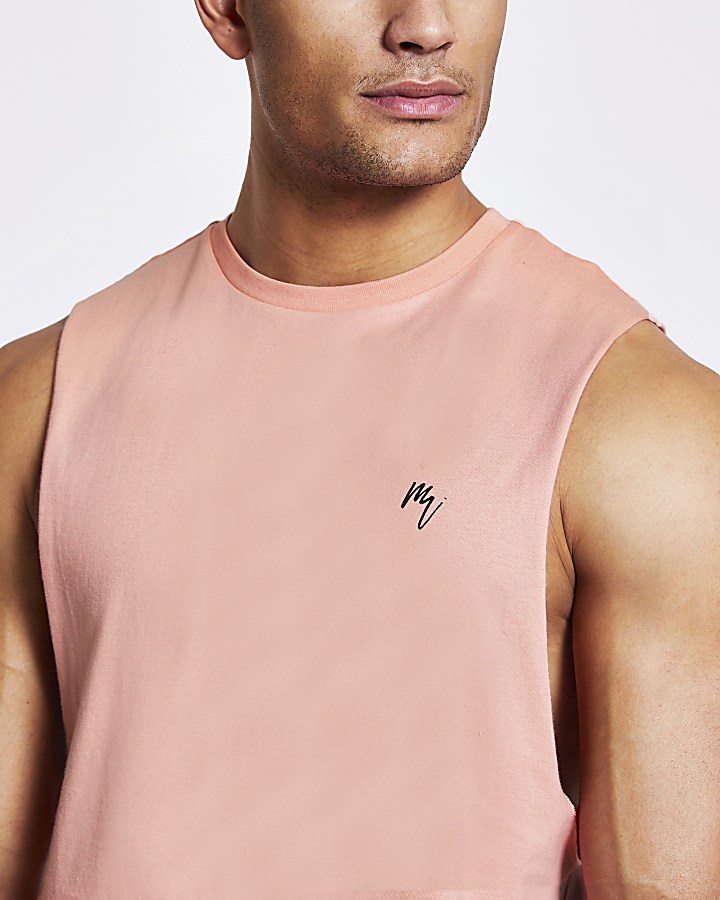 Maison Riviera pink muscle fit tank top