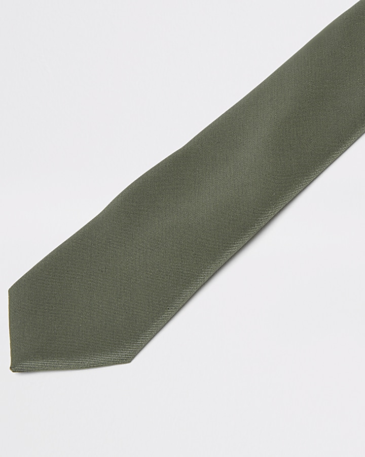 Green twill tie