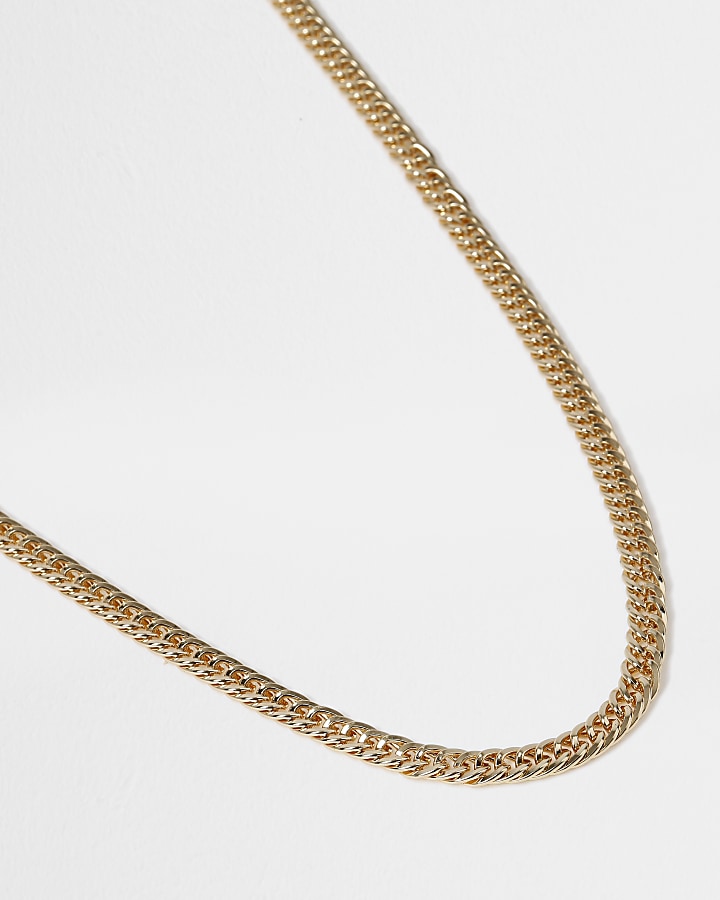 Gold colour figaro chain necklace