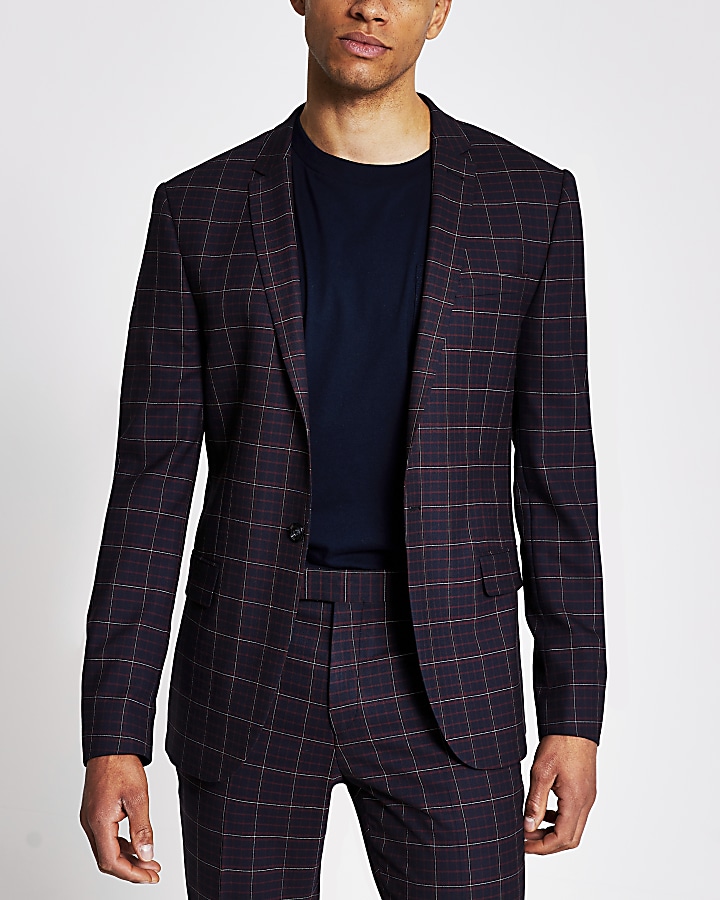 Tartan on sale skinny suit