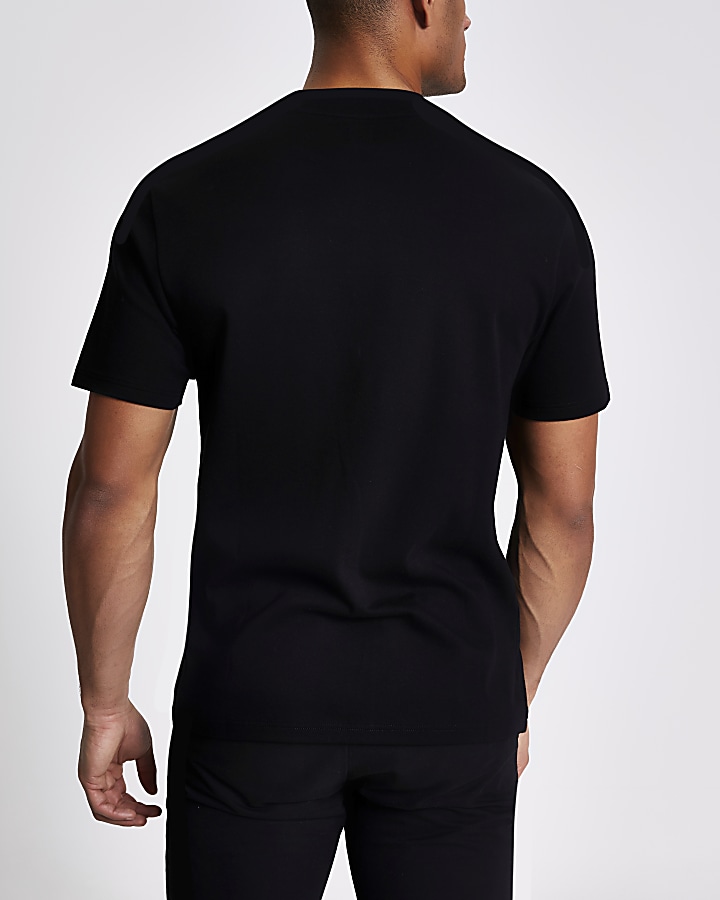 Black herringbone pocket T-shirt