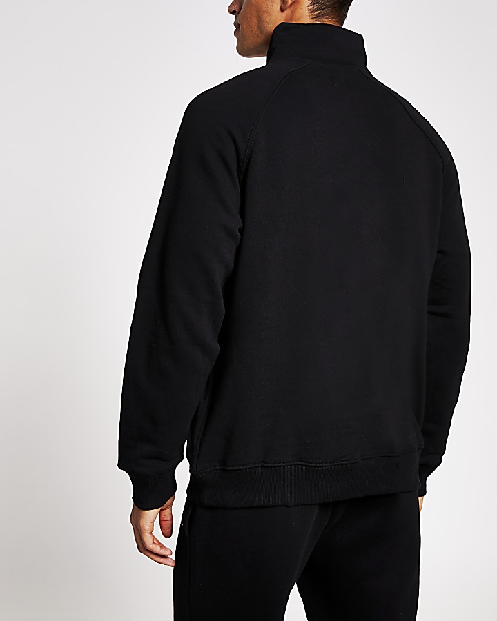 Prolific black half zip slim fit sweatshirt