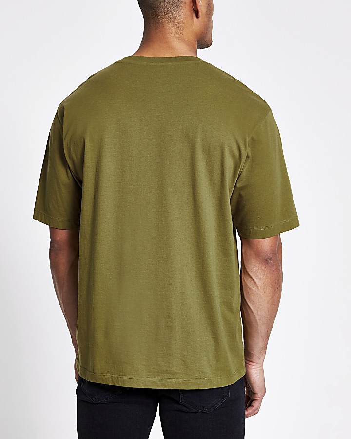 Khaki short sleeve oversized T-shirt