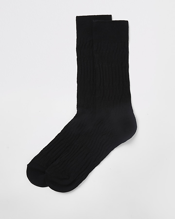 Black jacquard socks