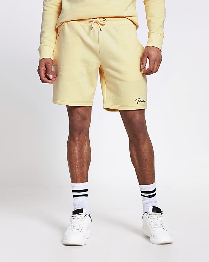 Prolific yellow slim fit shorts