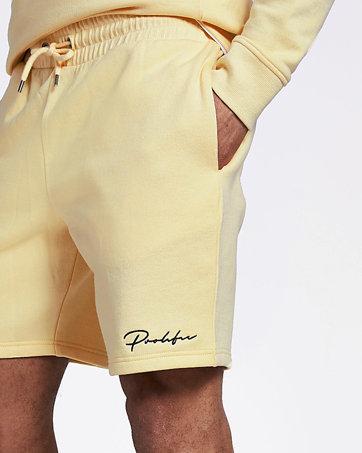 Prolific yellow slim fit shorts