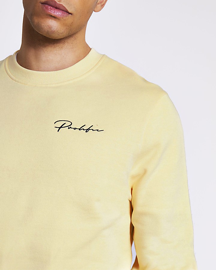 Prolific yellow slim fit sweatshirt