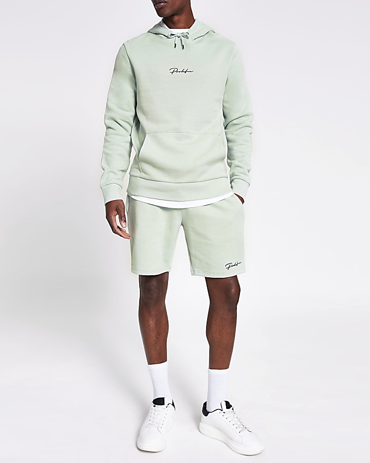 Prolific light green slim fit hoodie