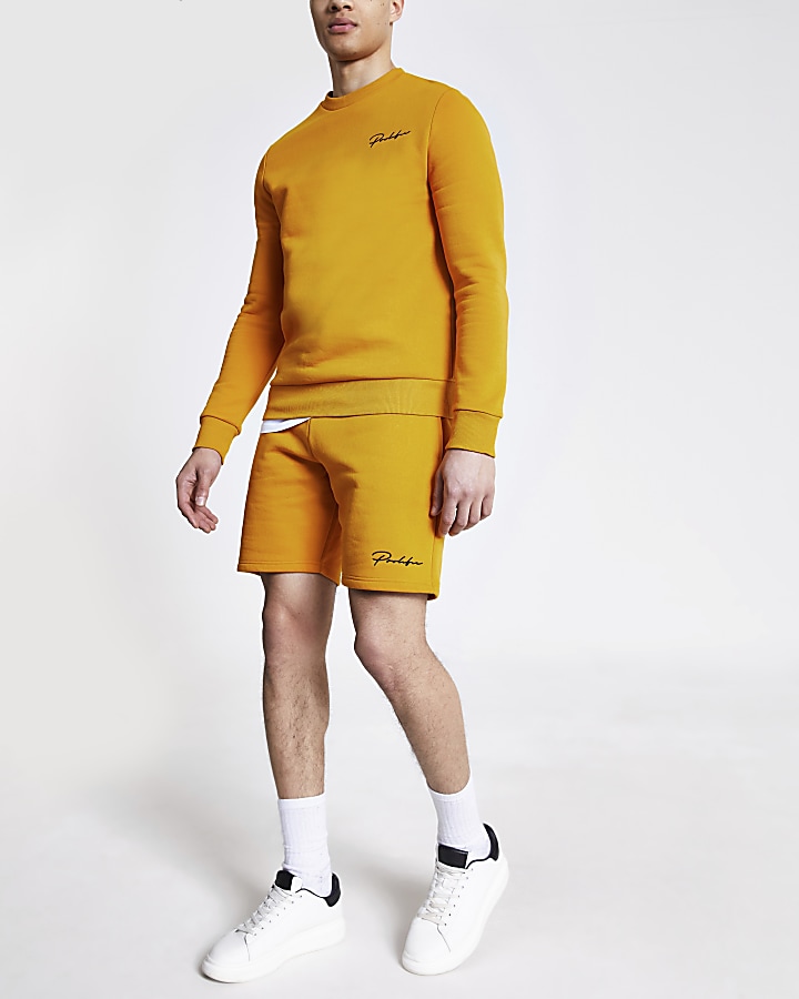 Prolific mustard slim fit shorts