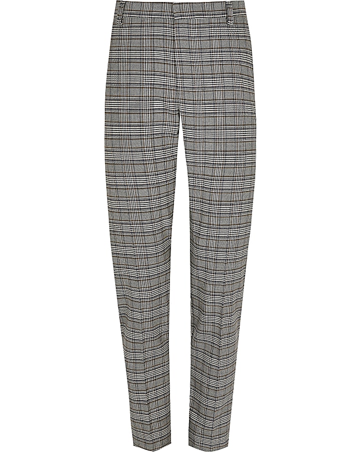 Grey check super skinny trousers
