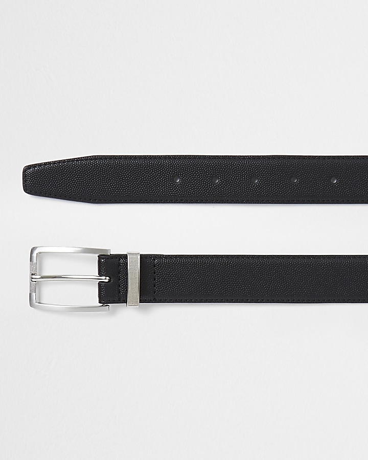 Black silver buckle belt