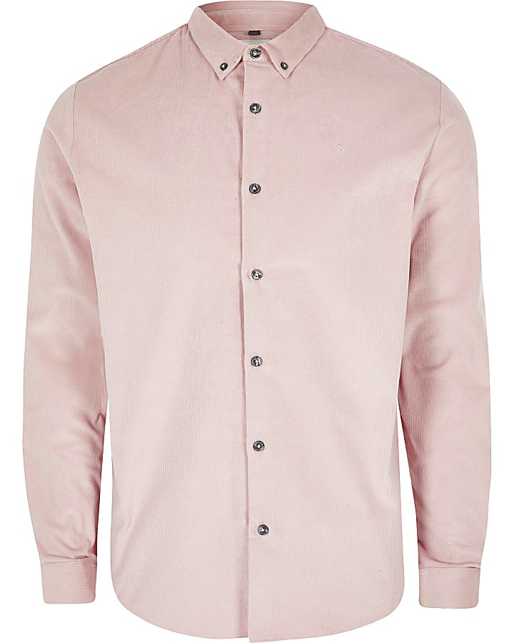 Maison Riviera pink cord long sleeve shirt