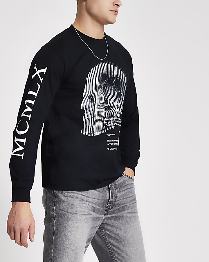 MCMLX black printed long sleeve T-shirt