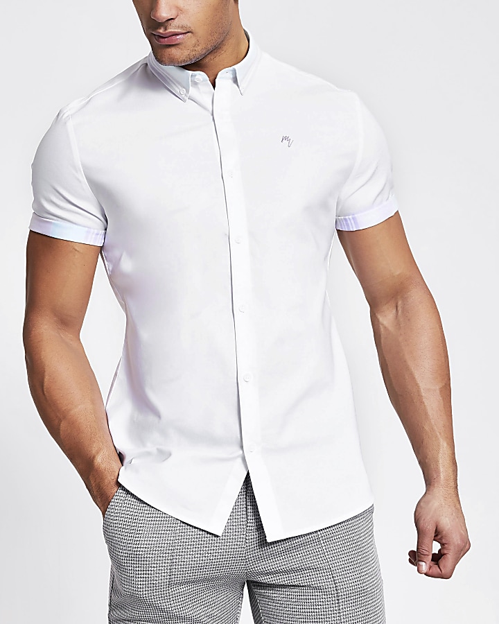 Maison Riviera white slim fit Oxford shirt