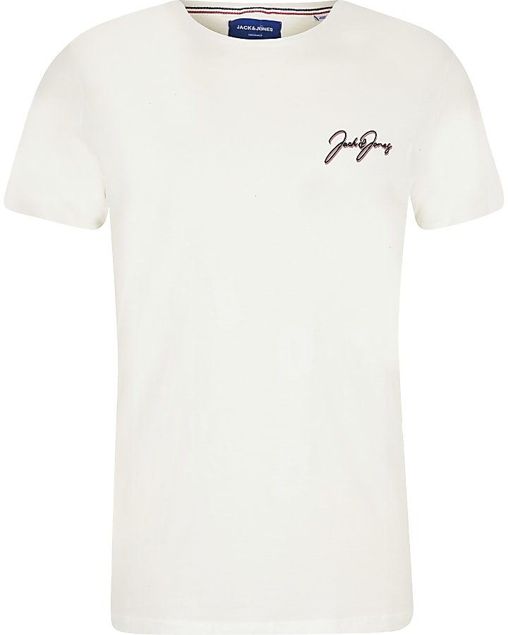 Jack and Jones white printed T-shirt