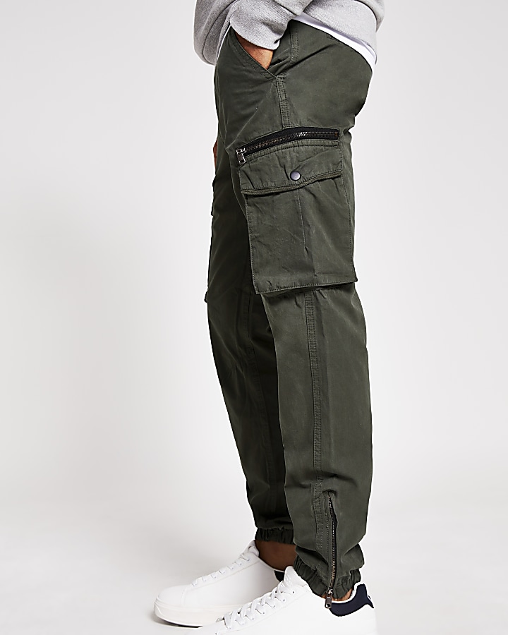 Khaki cargo trousers