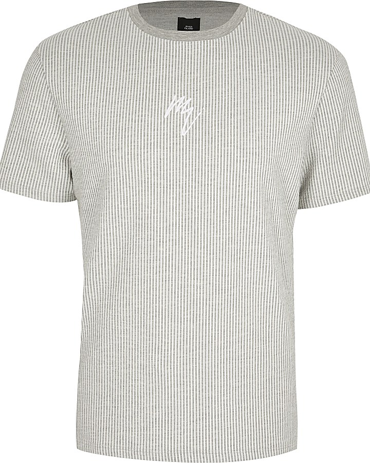 Maison Riviera grey stripe regular T-shirt