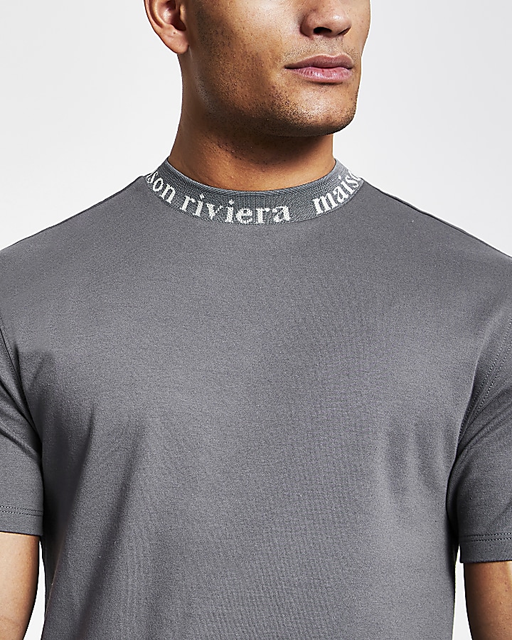 Maison Riviera grey crew neck T-shirt