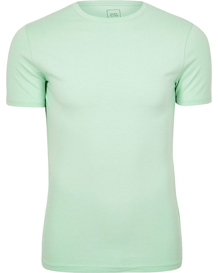 Light green muscle fit T-shirt