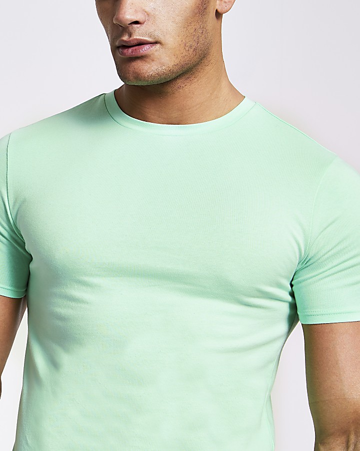 Light green muscle fit T-shirt