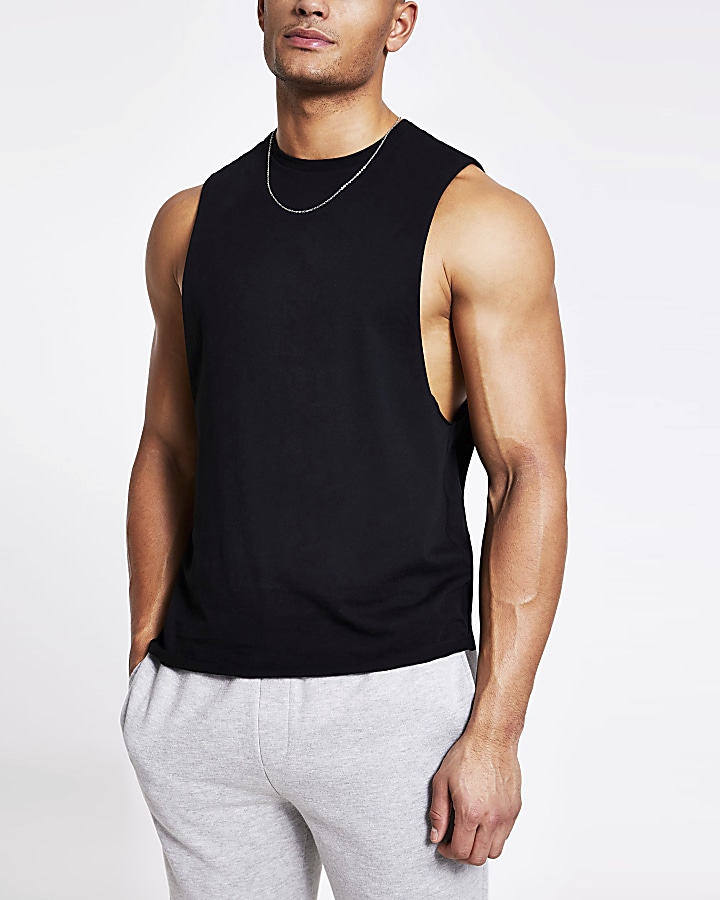 Black regular fit vest