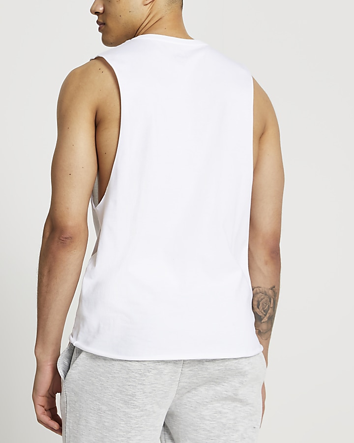 White regular fit vest