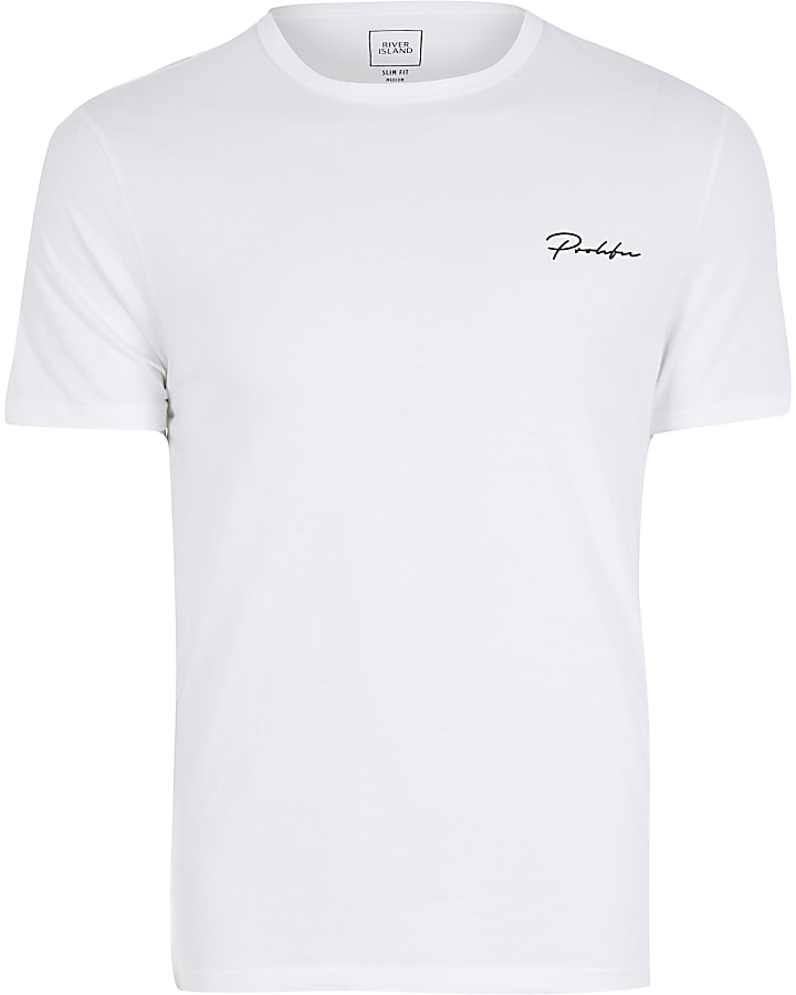 Prolific white short sleeve slim fit t-shirt